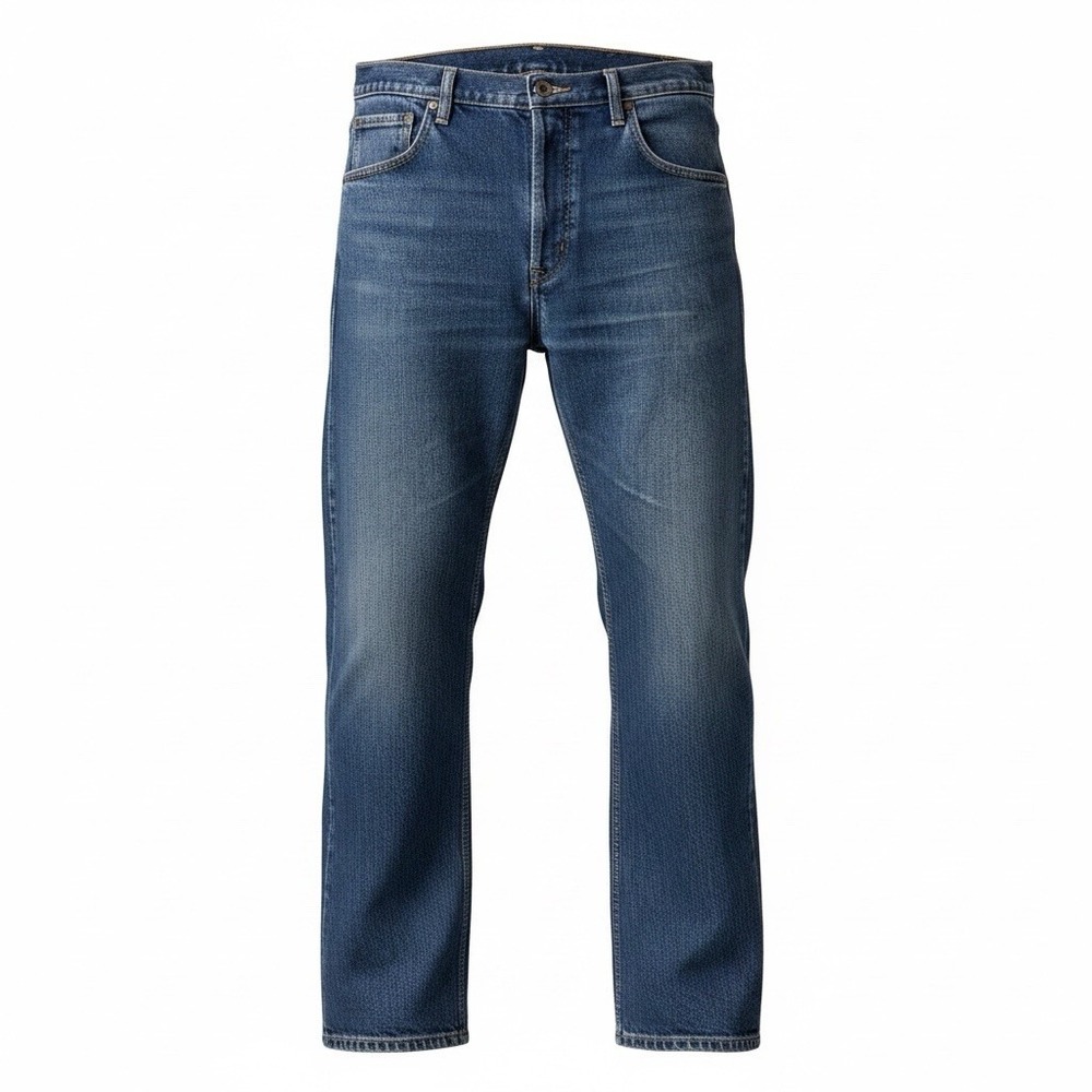 Wrangler Rugged Wear Mens Blue Dark Wash Straight Leg Jeans 36X34 31500DS